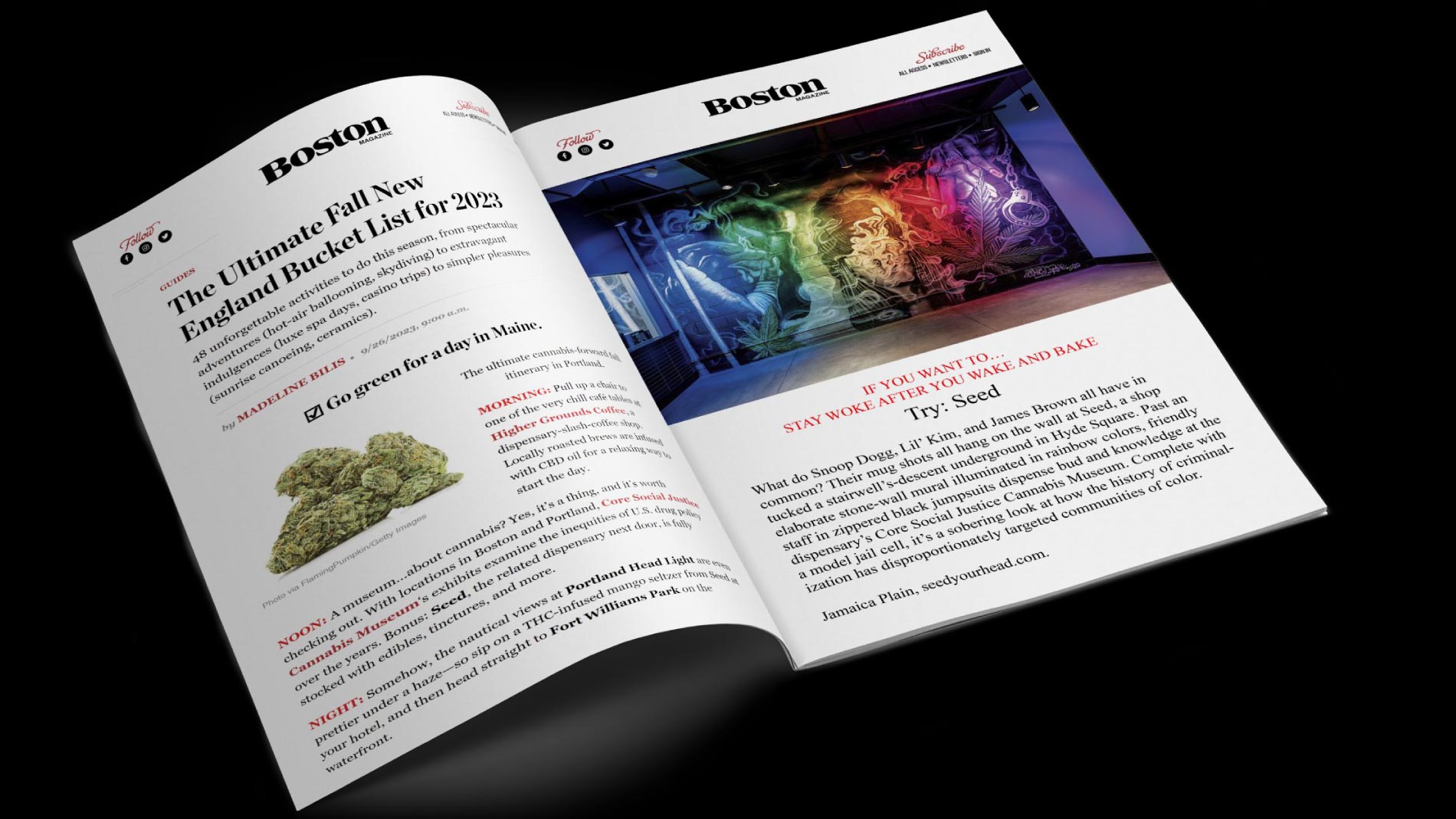 boston magazine opened to show article